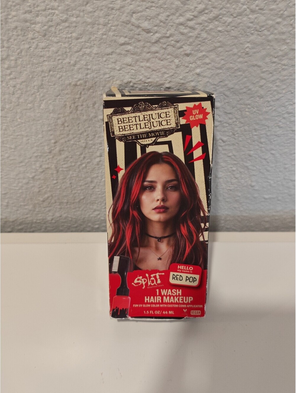 Splat Beetlejuice Red Pop 1 Wash Hair Makeup - UV Glow